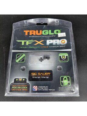 TRUGLO TFX Pro Tritium Fiber Optic Sig Sauer #8/#8 Handgun Sight Set Orange